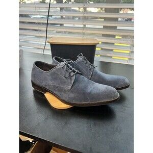 PETER KAISER "BLAKE STITCHING" OXFORDS Blue Suede Made In Italy US 8 $750